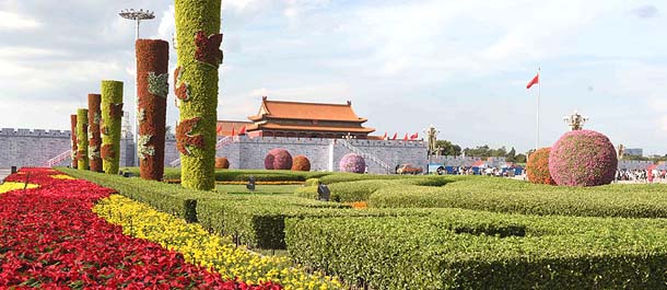 Completada la decoración de la plaza Tian'anmen para el desfile del Día de la Victoria