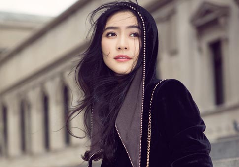 Imágenes de actriz Tian Hairong en Nueva York