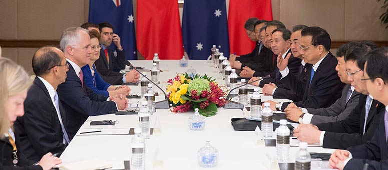 Premier chino insta a una pronta implantación del TLC entre China y Australia