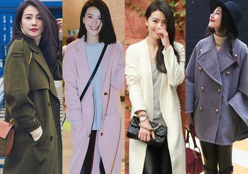 Looks de actriz Gao Yuanyuan en abrigo
