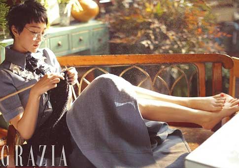 Actriz Zhou Xun posa para Grazia