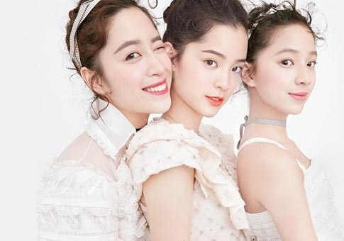 Ouyang Nana posa para Femina con sus dos hermanas
