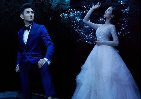 Nueva fotos de vestido de boda de Liu Shishi y Wu Qilong