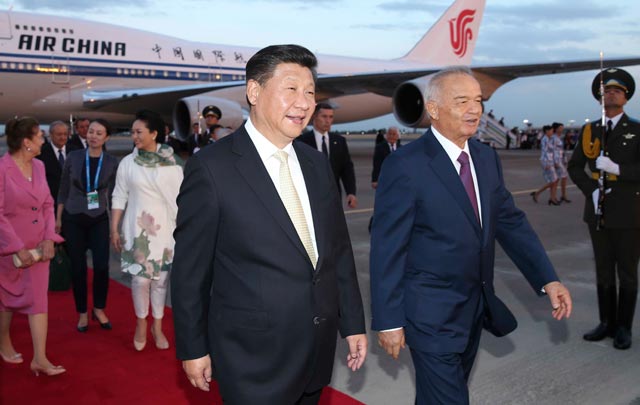 El presidente chino parte con destino a Uzbekistán