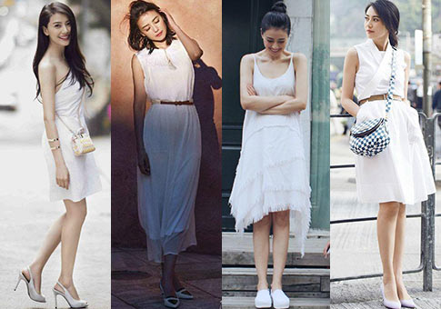 Actriz Gao Yuanyuan en vestidos blancos