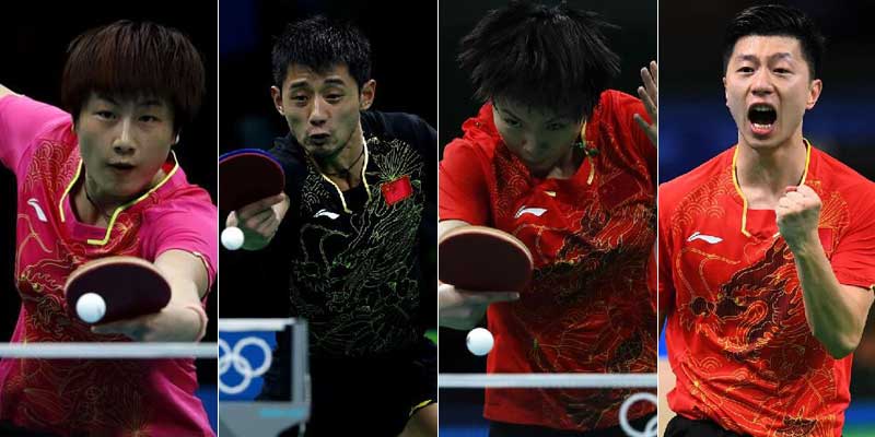 Río 2016: Cuatro chinos pasan a octavos de final en tenis de mesa