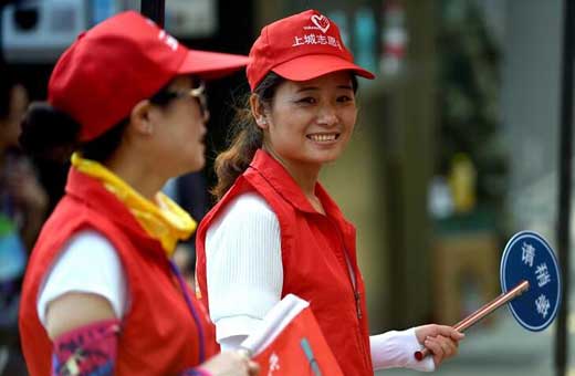 Los voluntarios de la Cumbre del G20 en Hangzhou