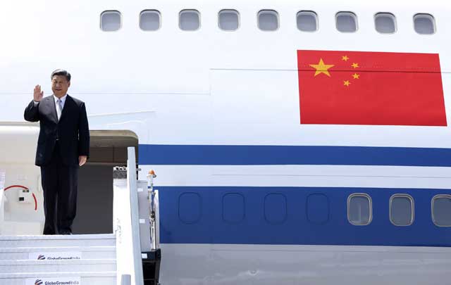 Presidente chino llega a Goa para participar en la Cumbre de los BRICS