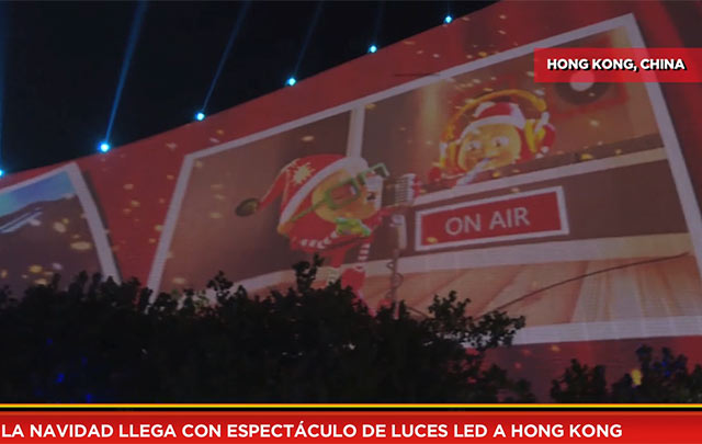 La Navidad llega con espectáculo de luces LED a Hong Kong