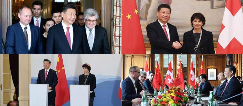 Imágenes de la visita de presidente Xi a Suiza en el segundo día