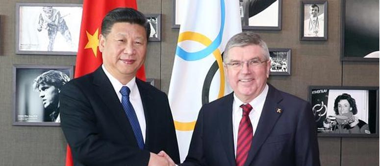 Presidente chino se reúne con jefe de COI y promete excelente evento en JJOO de Invierno 2022