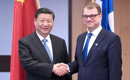 Presidente chino se reúne con primer ministro finlandés
