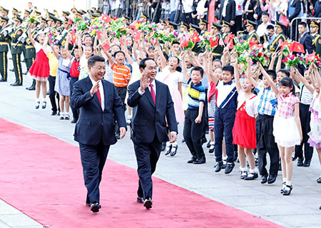 (Franja y Ruta) Presidentes de China y Vietnam sostienen conversaciones sobre relaciones 
bilaterales