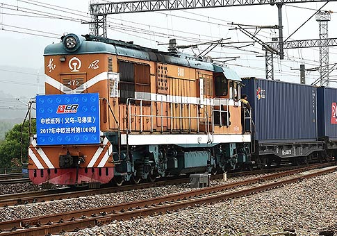 El milésimo tren de carga que une a China y Europa en 2017