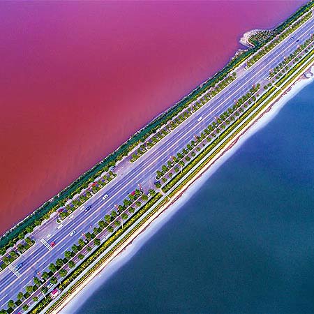 Shanxi: Paisaje de los coloridos lagos de sal