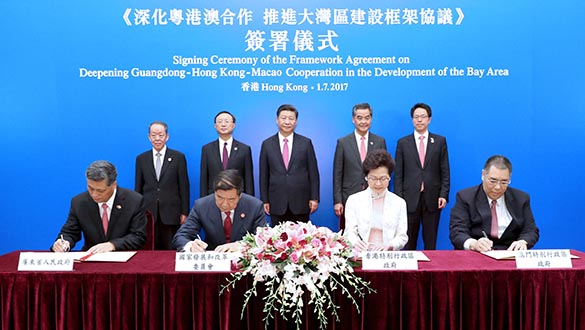 (RAEHK 20) Xi Jinping presencia firma de acuerdo de desarrollo de Gran Área de la 
Bahía
