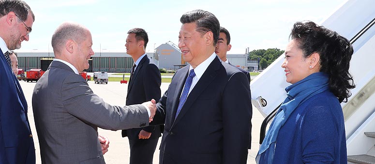 Presidente chino llega a Hamburgo para cumbre del G20