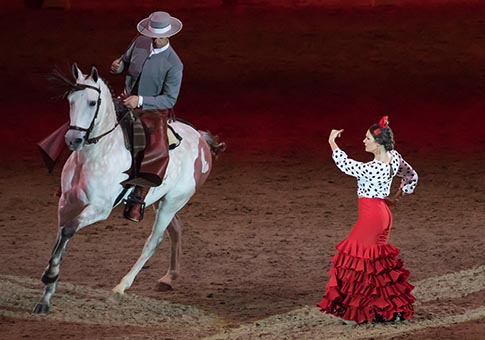 Bailarines y jinetes de los Establos Reales Españoles de Córdoba participan en espectáculo en Budapest