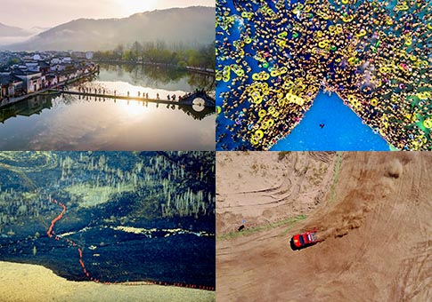 2017 en imágenes: Vista aérea de China desde drones de Xinhua