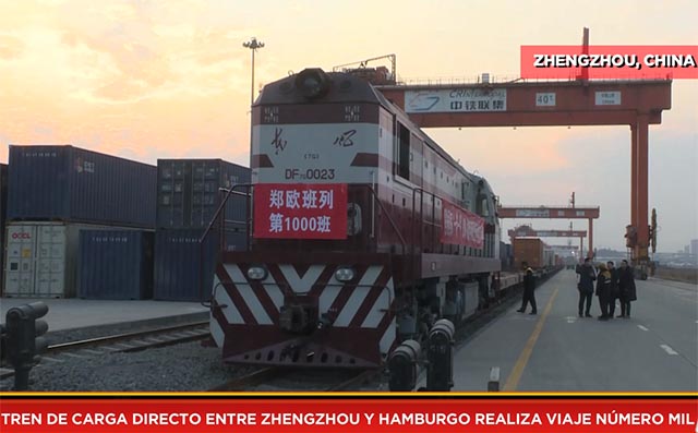 Tren de carga directo entre Zhengzhou y Hamburgo realiza viaje número mil