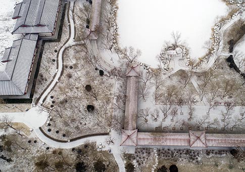 Ningxia: Paisaje de invierno de Parque Haibao en Yinchuan