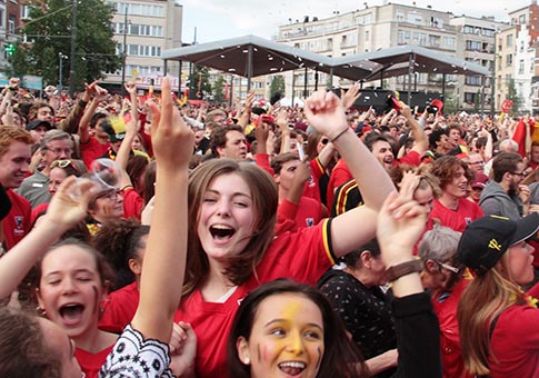 Rusia 2018: Aficionados de Bélgica celebran triunfo ante Panamá