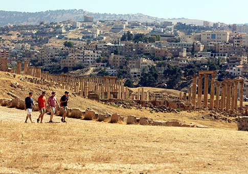 Ciudad en ruinas de Jerash, uno de los más grandes sitios arqueológicos romanos de Jordania