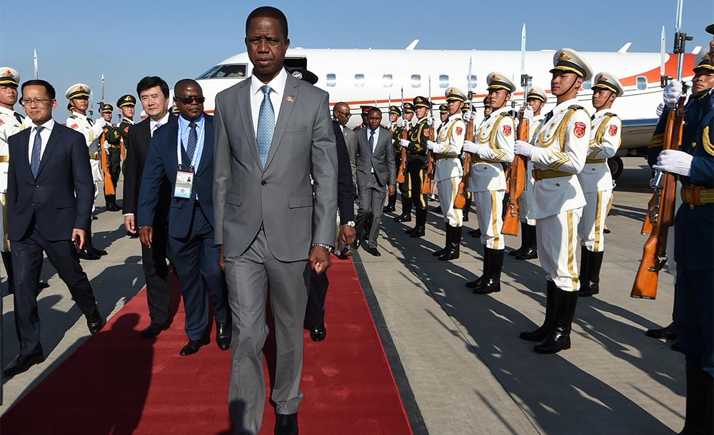 Presidente de Zambia llega a Beijing