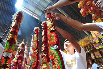 El Festival Vegetariano en un templo chino de Bangkok