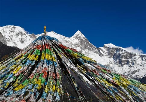 Tibet: Vista aérea del paisaje del Monte Namcha Barwa