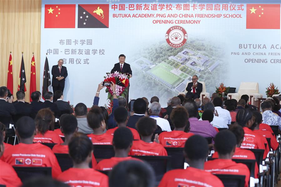 Xi y O'Neill inauguran escuela de amistad China-Papúa Nueva Guinea