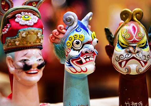 La talla de cabeza de marioneta de madera de Zhangzhou