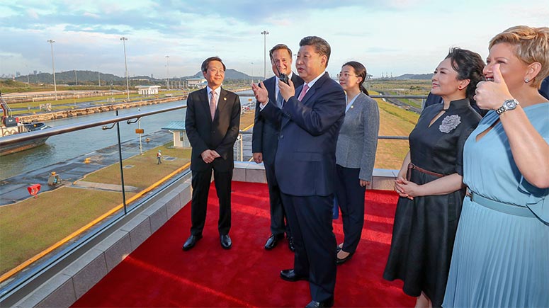Presidente chino visita nuevas esclusas del Canal de Panamá