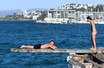 Personas disfrutan del verano en Wellington