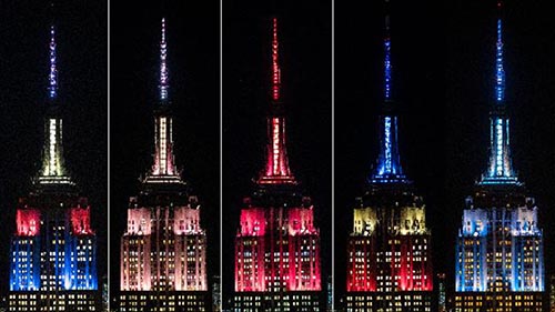 EEUU: Parte superior de Empire State iluminada por Año Nuevo Lunar chino en Nueva York