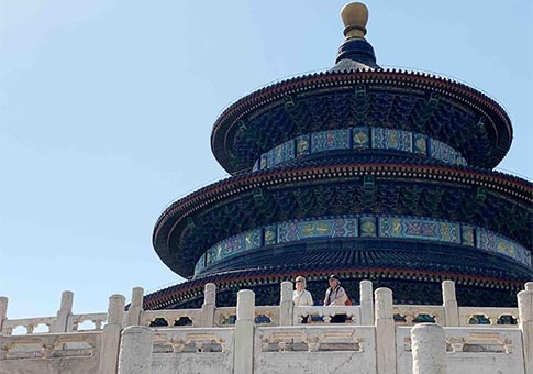 Turistas en parques de Beijing