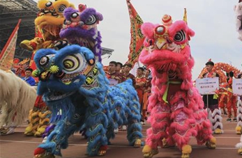 Danzas del dragón y del león en Shandong