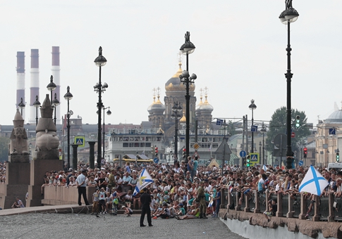 Desfile anual del Día de la Armada en San Petersburgo, Rusia