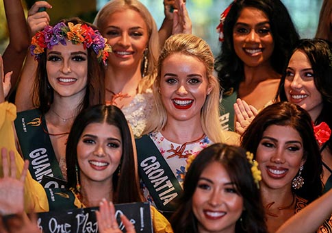 Candidatas del certamen de belleza Miss Tierra 2019 en Manila, Filipinas