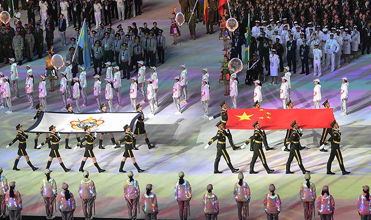 Ceremonia de inauguración de los VII Juegos Militares Mundiales se celebra en Wuhan