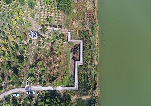 Jiangsu: Paisaje del Parque de Humedales Fangwan en Xuzhou