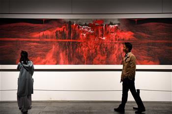 La exhibición en una bienal de pintura china en el Museo de Arte de Hunan