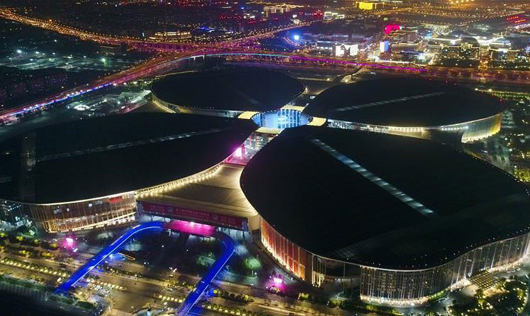 Vista aérea del Centro Nacional de Exposiciones y Convenciones de Shanghai