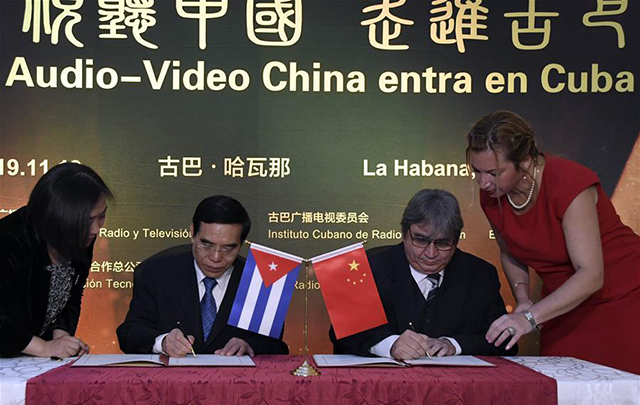 Cuba y China firman convenio de cooperación en radio y televisión