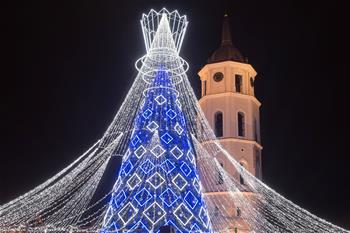 La iluminación anual del árbol de Navidad de Vilna