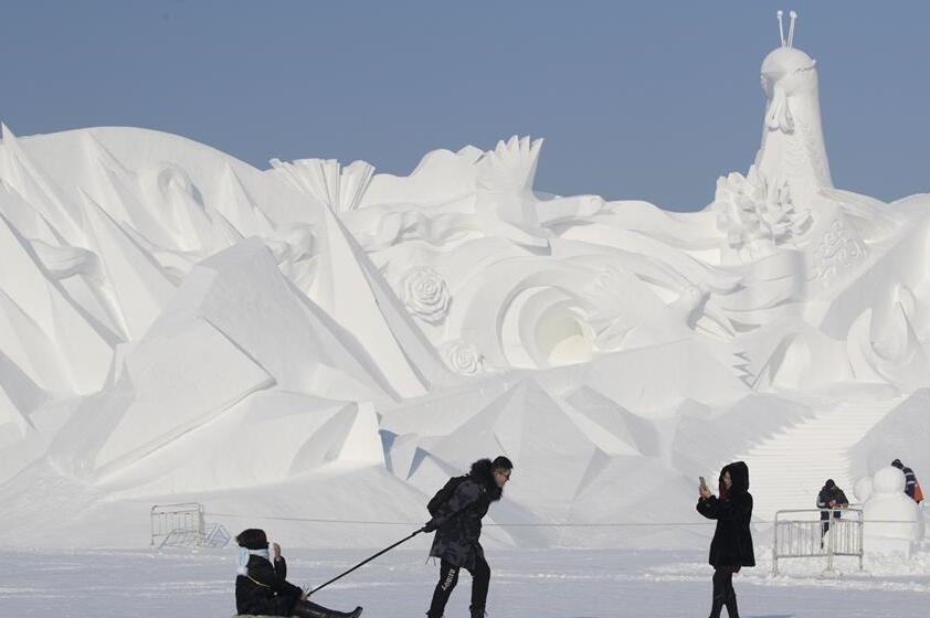 La 32 Expo Internacional de Arte de Esculturas de Nieve de Isla del Sol en Harbin