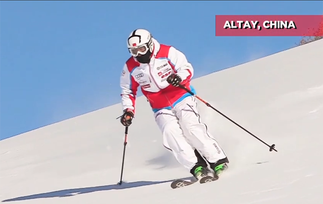 Veterano en la nieve promueve el esquí de fondo en el noroeste de China