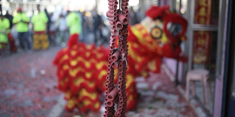 Celebraciones del Año Nuevo chino en Barrio Chino en la Ciudad de Panamá