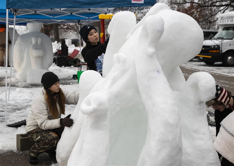 EEUU: Competencia de Esculturas de Nieve en Rockford