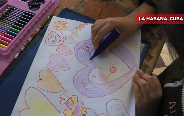 Niños expresan con arte, su solidaridad con el pueblo chino
